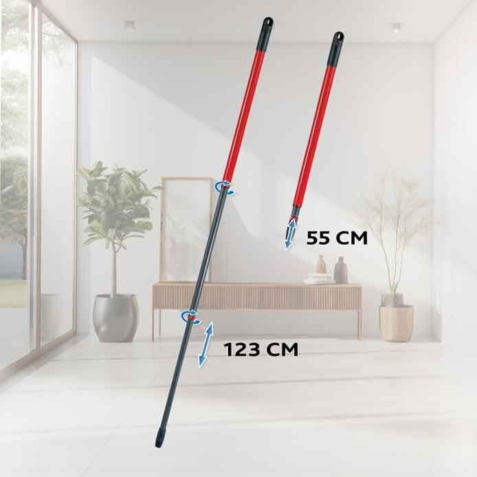 Vileda H2pro Spin Mop Set, Bodenwiper Negro/Rojo, Con Un Sistema De Dos Tancos Y Mango Telescópico 178333