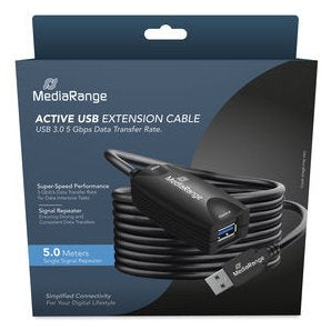 Mediarange Aktives Usb-Verlängerungscable, Usb 3.0, 5m, Sw