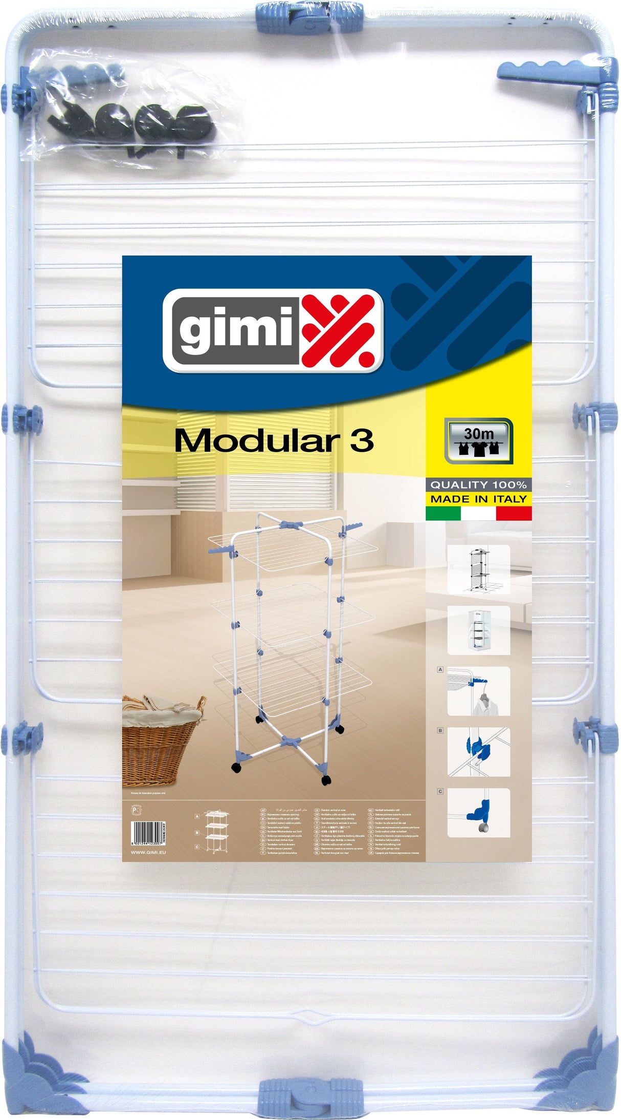 Tendedero Modular 3 Color Torre. Espacio De Tendido 30m Gimi 153580