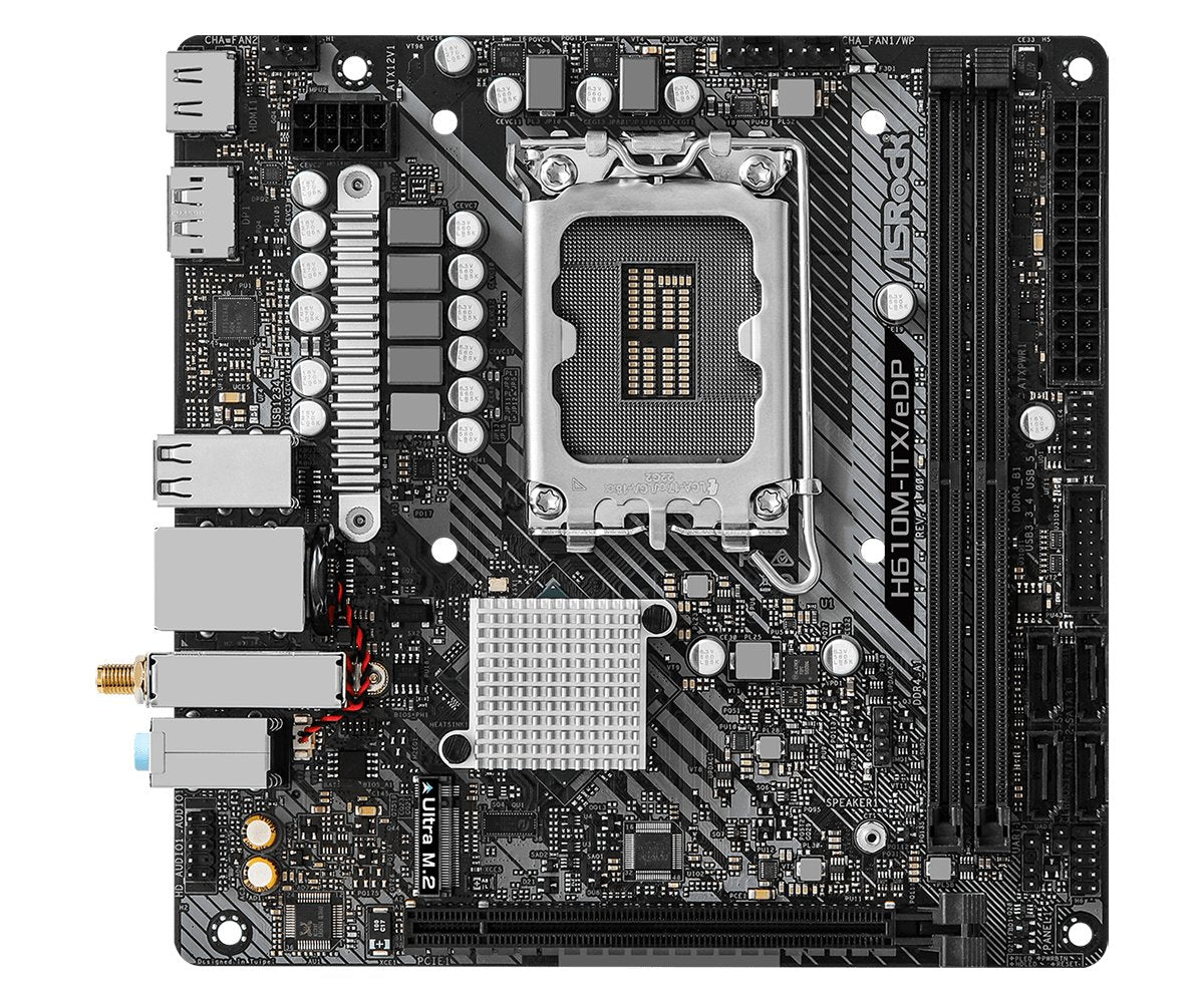 Placa Base Asrock H610m-Itx/Edp, Intel H610 Socket 1700, Ddr4