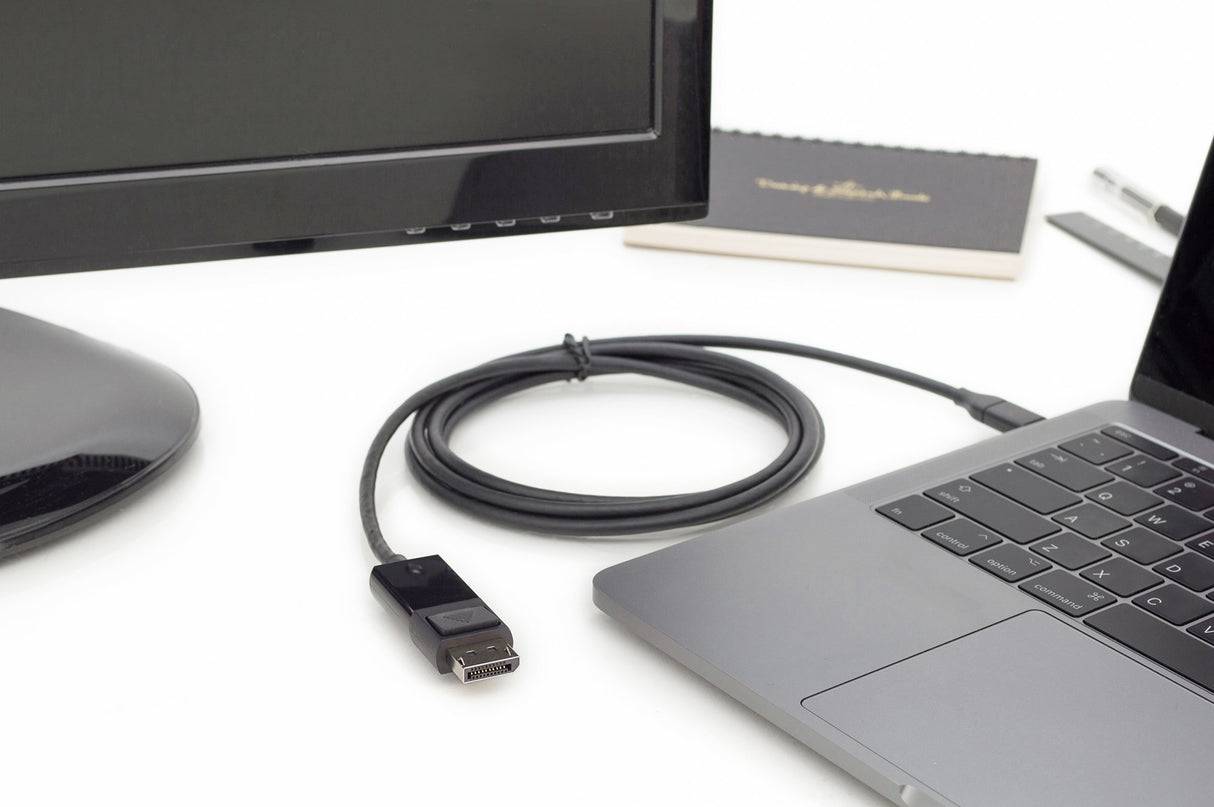 EAN 4016032451365 - Digitus AK-300333-020-S adaptador de cable de vídeo 2 m USB Tipo C DisplayPort Negro imagen 3