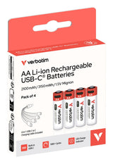 Verbatim Aa-Akkus Mit Usb-C-Anschluss, Li-Ion