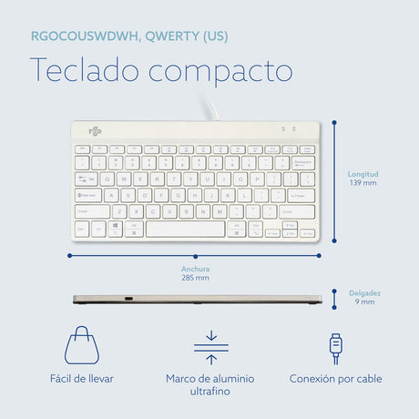 EAN 8719274491729 - R-Go Tools RGOCOUSWDWH teclado Oficina USB Inglés imagen 14