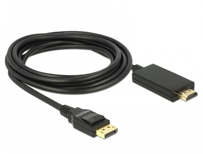 EAN 4043619853182 - DeLOCK 85318 adaptador de cable de vídeo 3 m DisplayPort HDMI Negro imagen 1