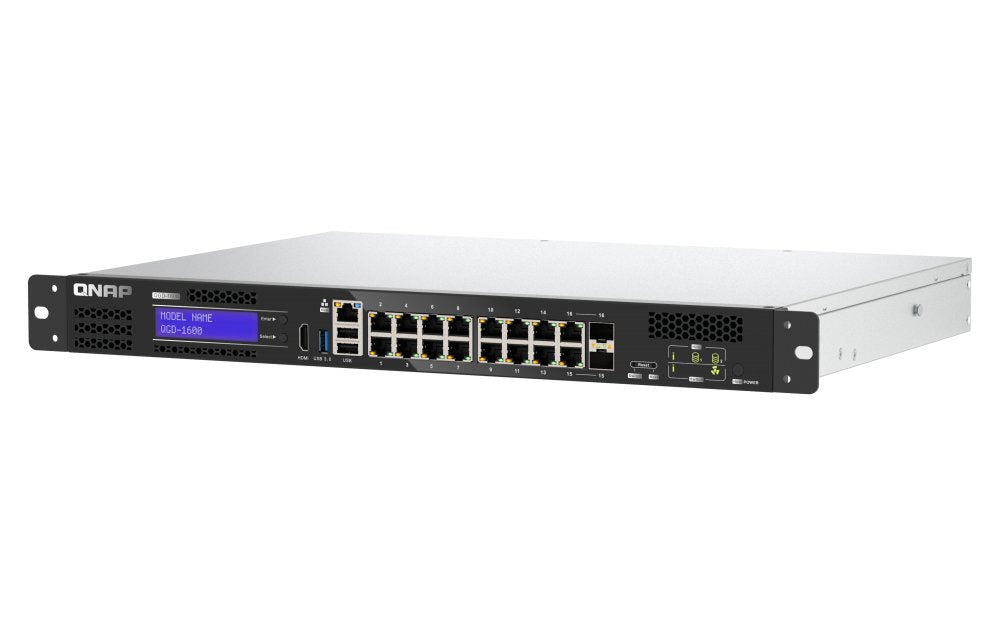 Qnap Qgd-1600 Gestionado Gigabit Ethernet (10/100/1000) 1u Negro, Gris
