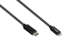Goodconnections Usb-C 2.0 > Lightning (St-St) 0,5m Ladecable Textilmantel 18w Schwarz