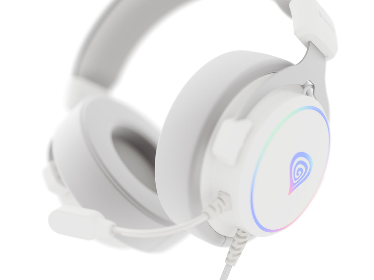 Auriculares Genesis Neon 764  Alámbrico Diadema Juego Usb Tipo A Blanco