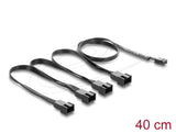 Delock Lüftercable Splitter 1 X 4 Pin Pwm Buchse Zu 4 X 4 Pin Pwm Stecker Schwarz ? 40 Cm Länge Mit 20 Cm Abzweigen