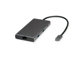 Usb Tipo C Estación De Acoplamiento Hdmi+Dp 4k60 3x Us3.2gen1 1x C + 2x A 1x Pd 1x Rj45