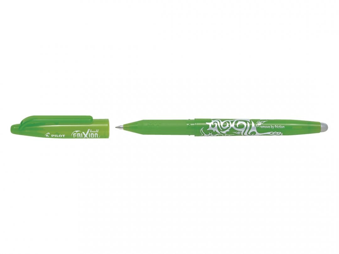 Pilot Frixion Ball Erasable Gel Rollerball Pen 0.7mm Tip 0.35mm Line Lime Green [Pack 12]