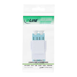 Adaptador Snap-In Keystone De Fibra Óptica Inline Blanco, Dúplex Lc/Lc, Mm, Funda De Cerámica, Aguamarina