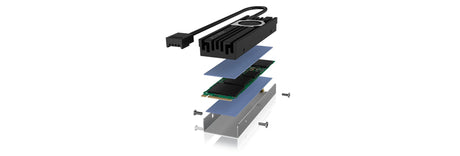 EAN 4250078170709 - ICY BOX IB-M2HSF-703 Unidad de estado sólido Disipador térmico/Radiador 2 cm Negro, Gris 1 pieza(s) imagen 3