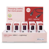 Cable  Hama  Usb-C A Lightning - Longitud 0.75m - Velocidad Hasta 480mbps - Blindado - Negro