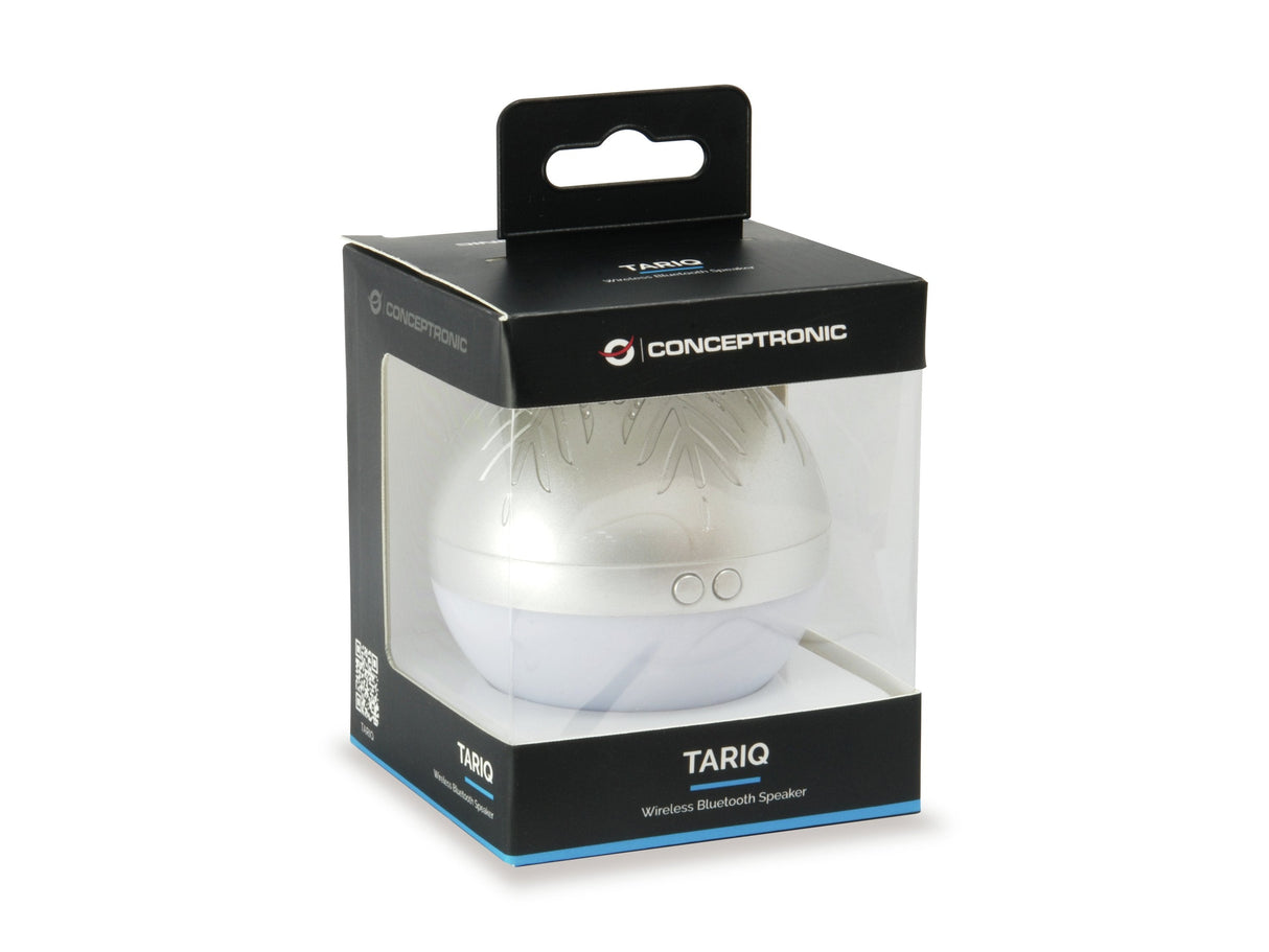 Altavoz Bluetooth Conceptronic Tariq Bola De Navidad Con Luz Led Tws Color Plata