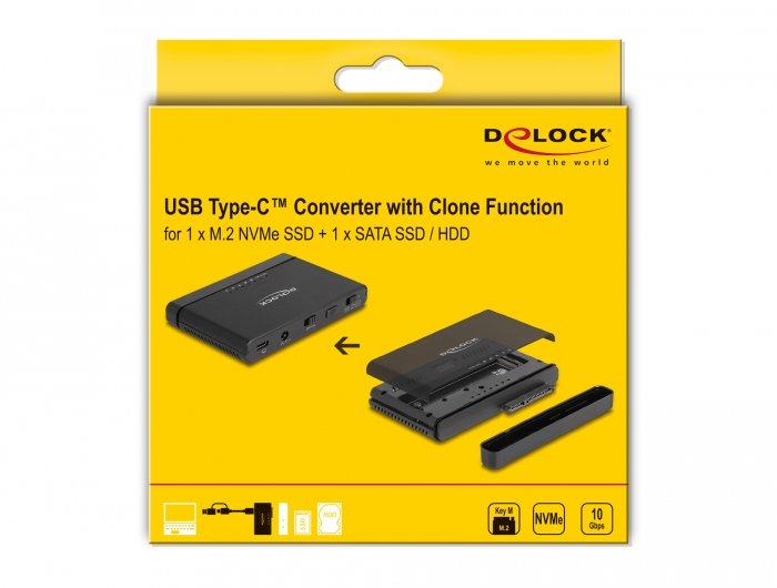 Usb Type-C Konverter Für 1 X M.2 Nvme Ssd + 1 X Sata Ssd   Hdd Mit Klon Funktion