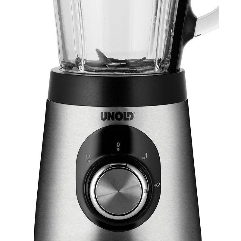 Batidora De Vaso Unold 78625 1,5 L  500 W Negro, Acero Inoxidable, Batidora Depie Acero Fino/Negro, Batidora De Vaso, 1,5 L, Función De Impulso, Picahielos, 500 W, Negro, Acero Inoxidable