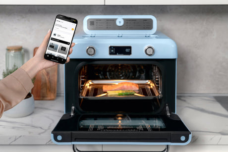 EAN 8017709333874 - Smeg COF01PBEU horno de vapor Pequeño Azul Botones, Giratorio imagen 18