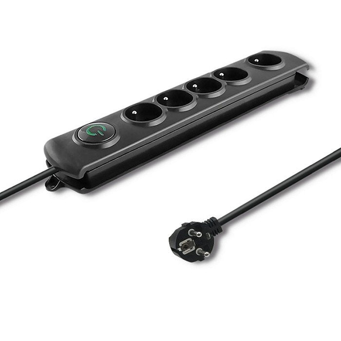 EAN 5901878502717 - Qoltec 50271 limitador de tensión Negro 5 salidas AC 230 V 3 m imagen 1