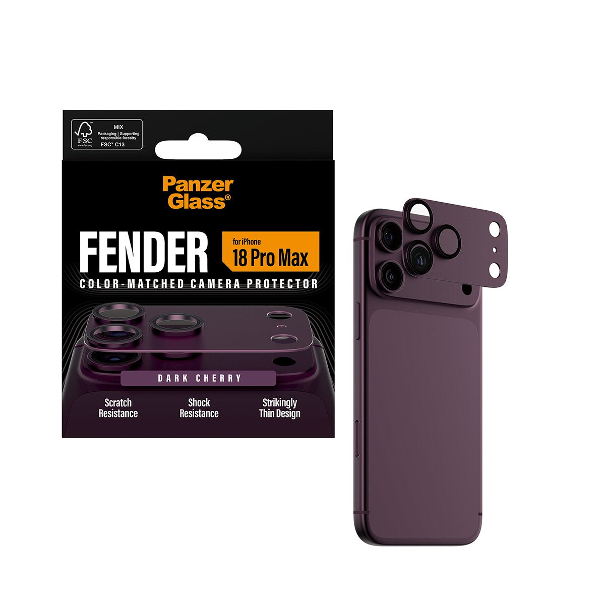 Panzerglass Fender Ip 18 Pro Max Dark Cherry Kameraschutz