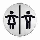 Durable Picto - Placa - Damen-Wc / Herren-Wc - Redondo - 83 Mm (Diámetro)