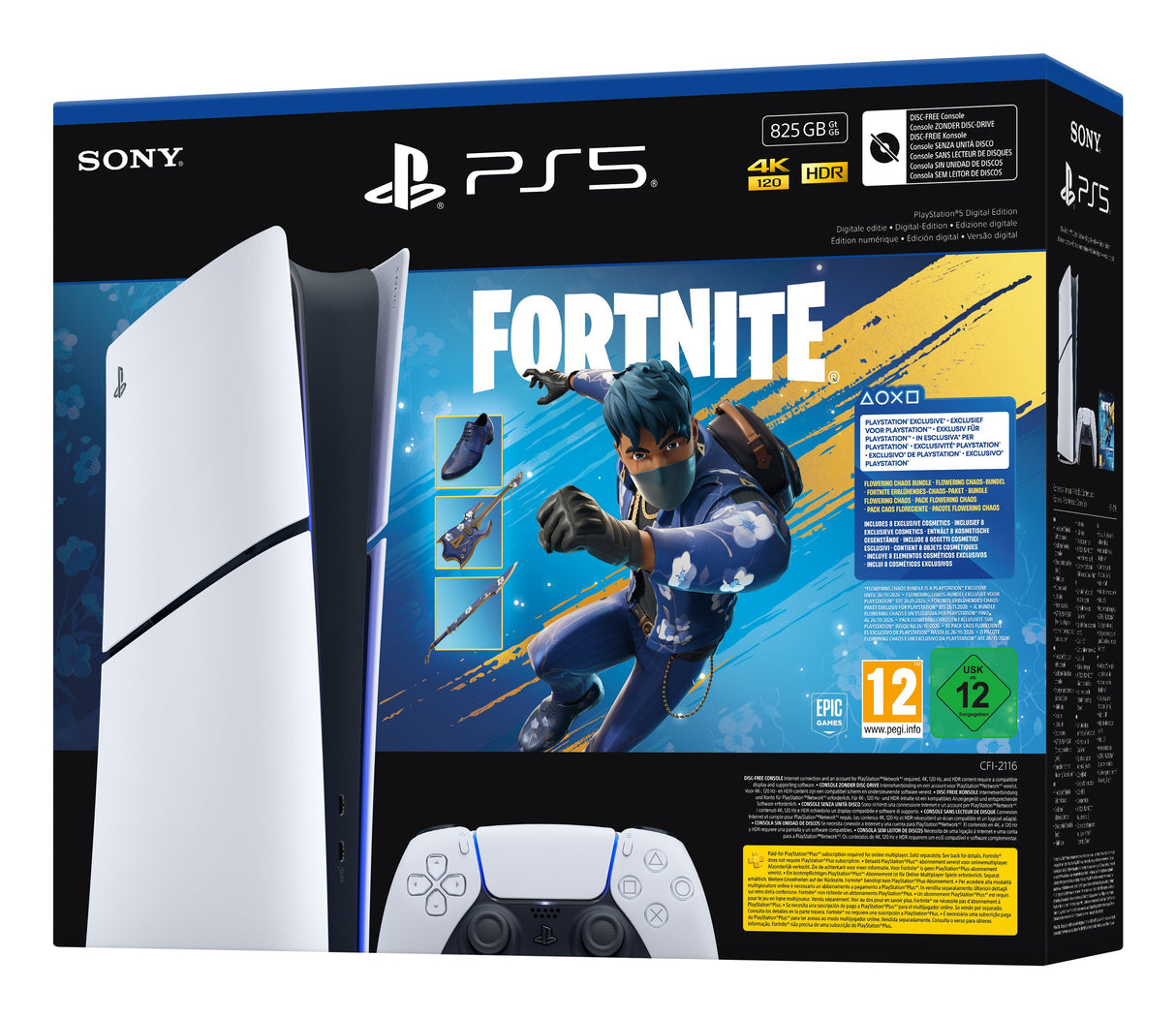 EAN 711719021735 - Sony PlayStation 5 Digital Edition - Fortnite Flowering Chaos Bundle 825 GB Wifi Negro, Blanco imagen 5