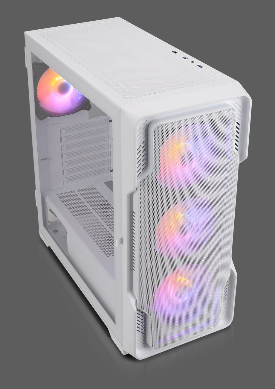Caja Pc Go Nanoxia Midi Ds-9 Argb Airflow Blanco - Usb-C - Tg-Mesh
