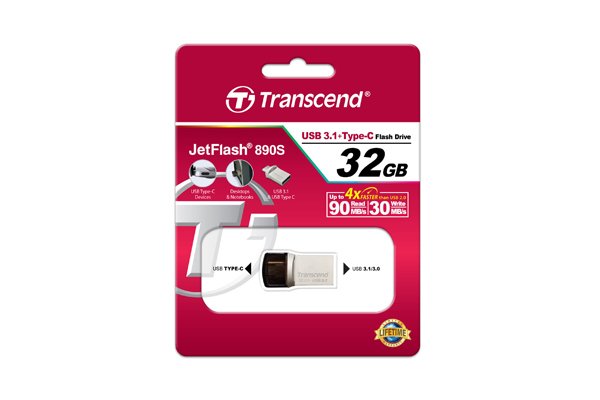 Pendrive Transcend 32gb Jetflash 890 Usb3.1 Typ-C + Typ-A