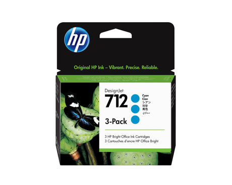 EAN 0193905352869 - HP 712 3-pack 29-ml Cyan DesignJet Ink Cartridge cartucho de tinta 3 pieza(s) Original Rendimiento estánd imagen 1