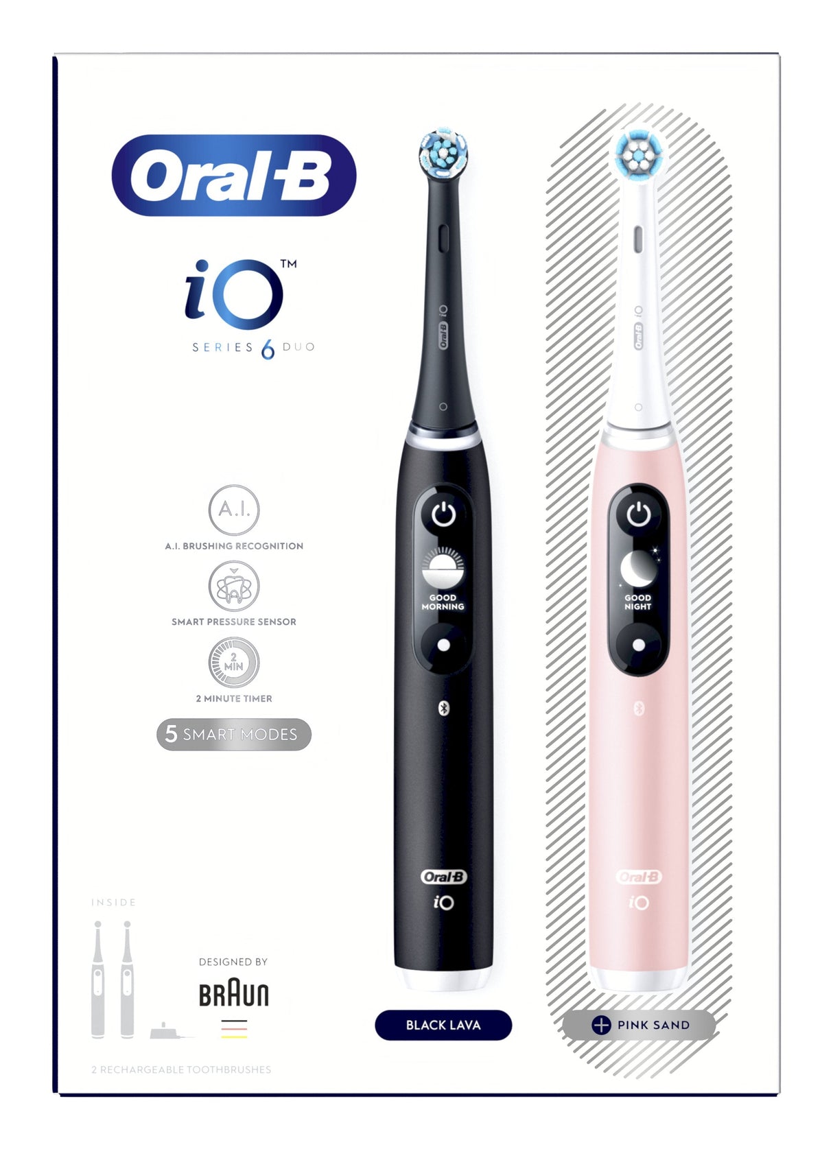 Oral-B Io Series 6 Duo Set Negro Lava/Pink Sand