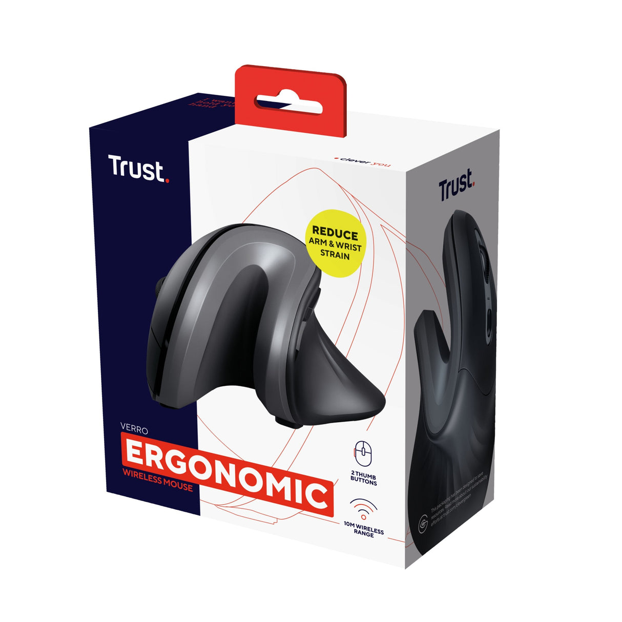 Ratón Ergonómico Inalámbrico Trust Verro Hasta 1600 Dpi