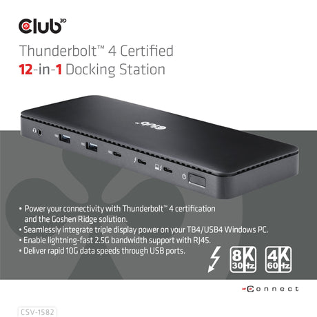 EAN 8719214472955 - CLUB3D Club 3D, Dockingstation TB4 12 in 1 imagen 2