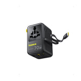 Baseus Enercore Cg11 Charger Retractable 2ac+2u + 70w, Black