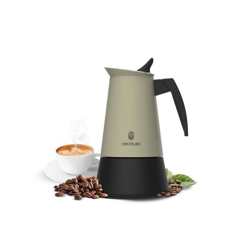 Cecotec Piccolina 400 Cafetera Italiana Para 4 Tazas - Acero Inoxidable - Apta Para Placas Electricas, Vitro Y Gas -