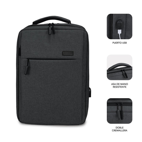 EAN 8436586741662 - SUBBLIM TRAVELLER AIR PADDING 15.6'' GREY mochila Mochila informal Gris Poliéster imagen 2