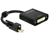 Delock Adaptador Mini Displayport 1.2 Macho Con Tornillo  Dvi Hembra 4k Activo Negro