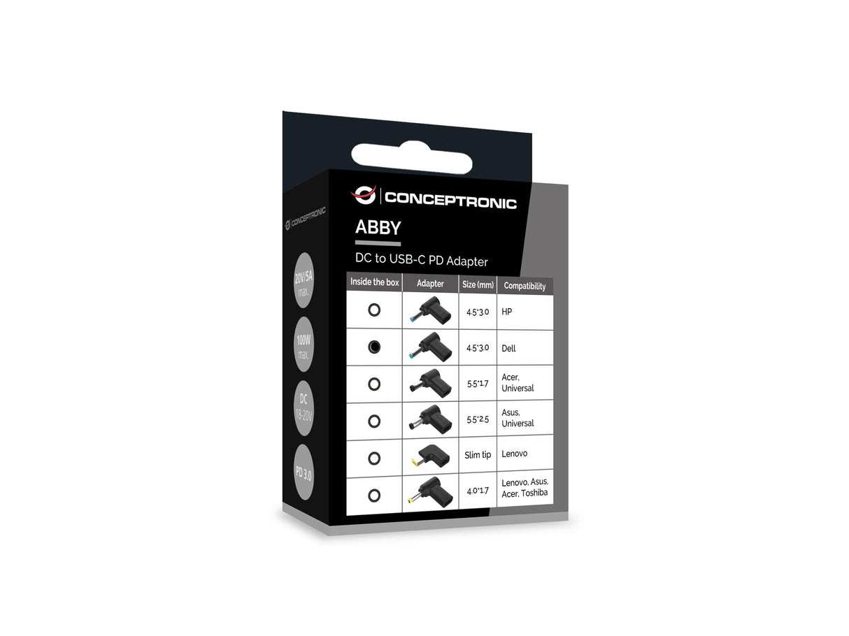 Conceptronic Adaptador Usb-C -> Dc, Dell 4.5x3.0mm 18-20v Sw