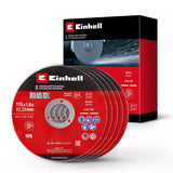 Disco De Corte Fino Einhell, Ø 115 X 1,0 Mm, 5 Piezas Para Amoladoras Angulares 711521
