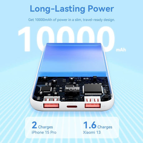 EAN 6922794781566 - Vention Powerbank, ventiliacija, FHKW0, 10000 mAh, mikro USB, USB-C, 2xUSB-A, Blanco imagen 2
