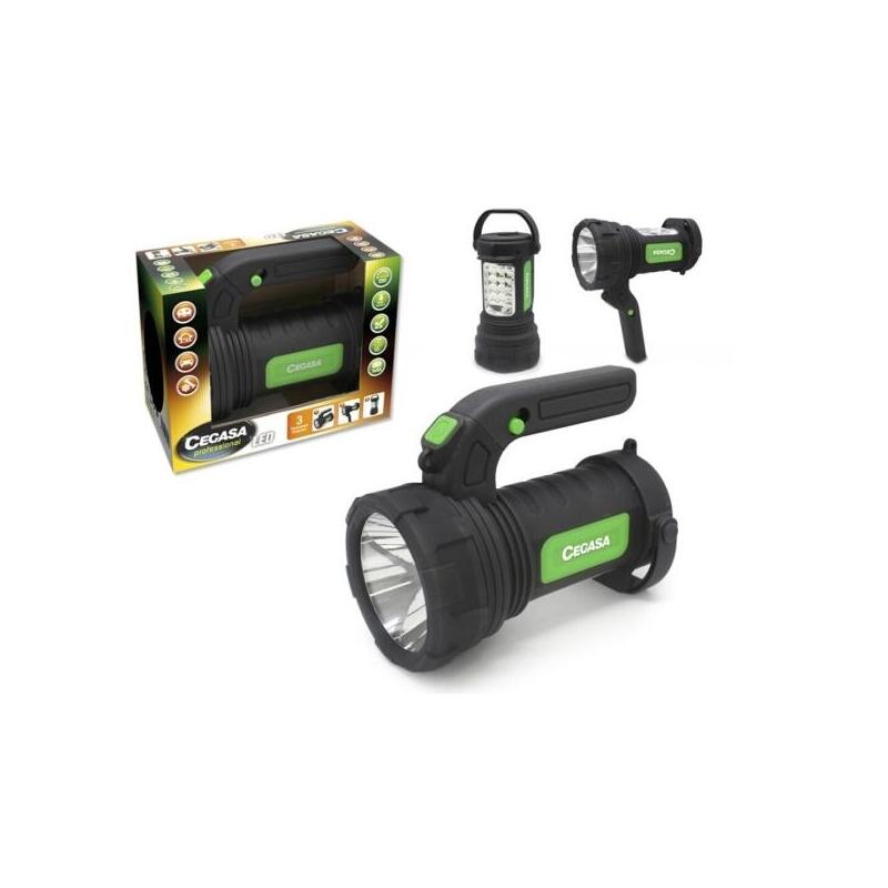 Cegasa Profesional Linterna/Foco Led 220lm - Modo Linterna, Foco Y Lampara De Pie - Funciona Con 3 Pilas Aa (No