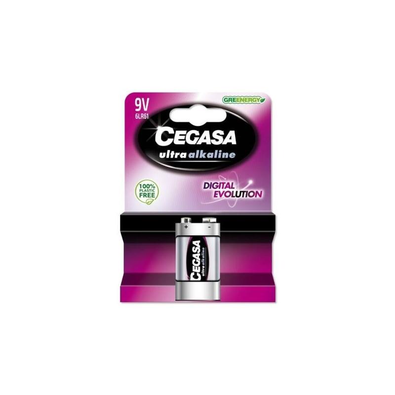 Cegasa Ultra Alcaline Pack De 1 Pila 6lr61 9v - Alta Tecnologia - Mas Capacidad, Potencia Y Rendimiento