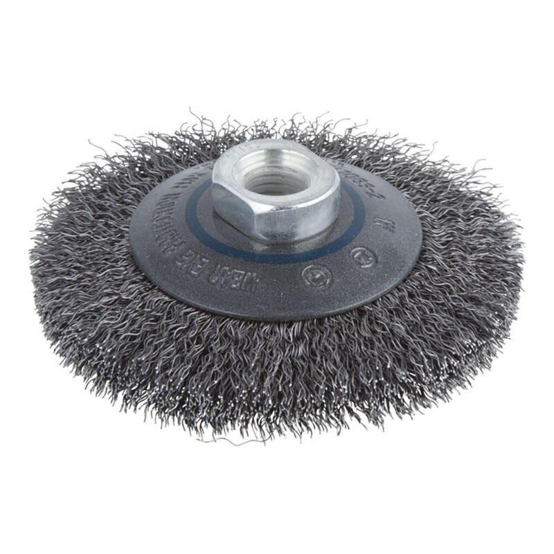 Cepillo Cónico De Alambre De Acero, Rosca M14, Ø100 X 15 Mm