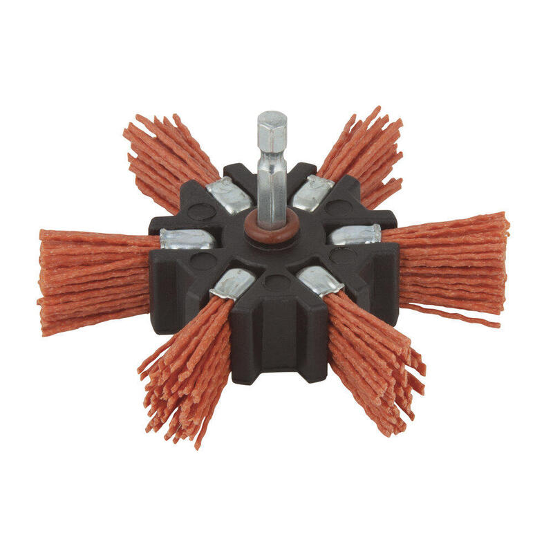 Cepillo De Abanico De Alambre De Nylon Vást. Hexagonal Ø100x20mm 1512000 Wolfcraft