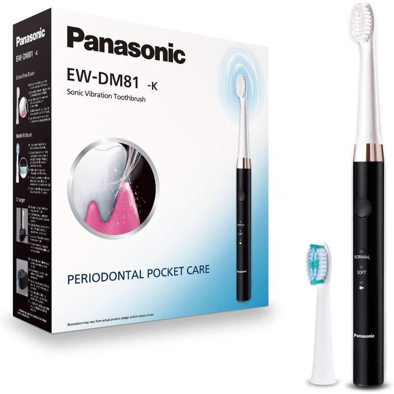 Cepillo De Dientes Electrico Panasonic Ew-Dm81-K503 Recargable, Para Adultos, Nãºmero De Cabezales De Cepillo Incluidos 2, Nãºmero De Modos De Cepillado De Dientes 2, Tecnologã­A Sã³nica, Blanco/Negro