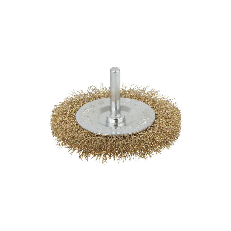Cepillo De Disco De Alambre De Latón Vástago Hexagonal Ø75 X 10 Mm