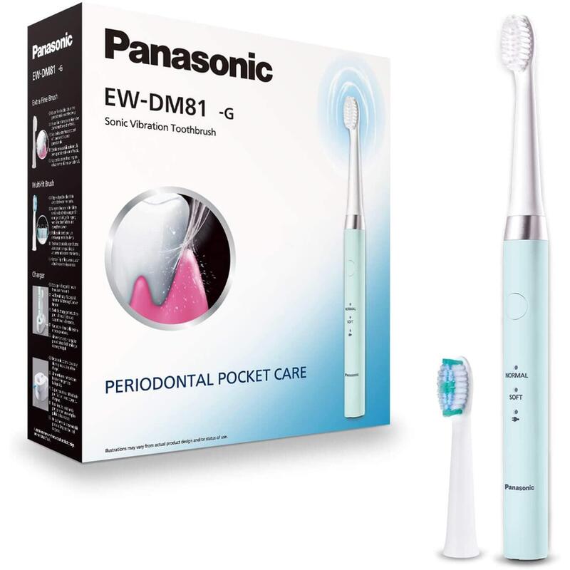 Cepillo Panasonic Ew-Dm81-G503  De Dientes Eléctrico Sónico, 2 Cabezales, Soporte De Carga, Tiempo De Funcionamiento 30 Min, Tiempo De Carga 17h, Blanco Menta