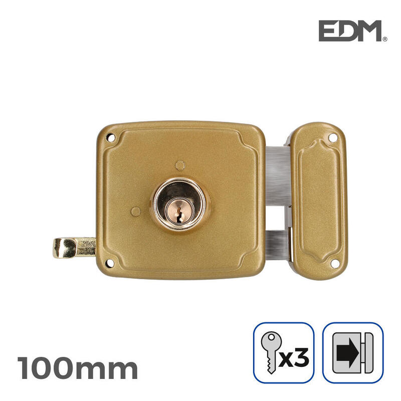 Cerradura Derecha 100mm 3 Llaves Incluidas Edm