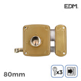 Cerradura Derecha 80mm 3 Llaves Incluidas Edm