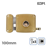 Cerradura Izquierda 100mm 3 Llaves Incluidas Edm