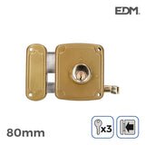 Cerradura Izquierda 80mm 3 Llaves Incluidas Edm