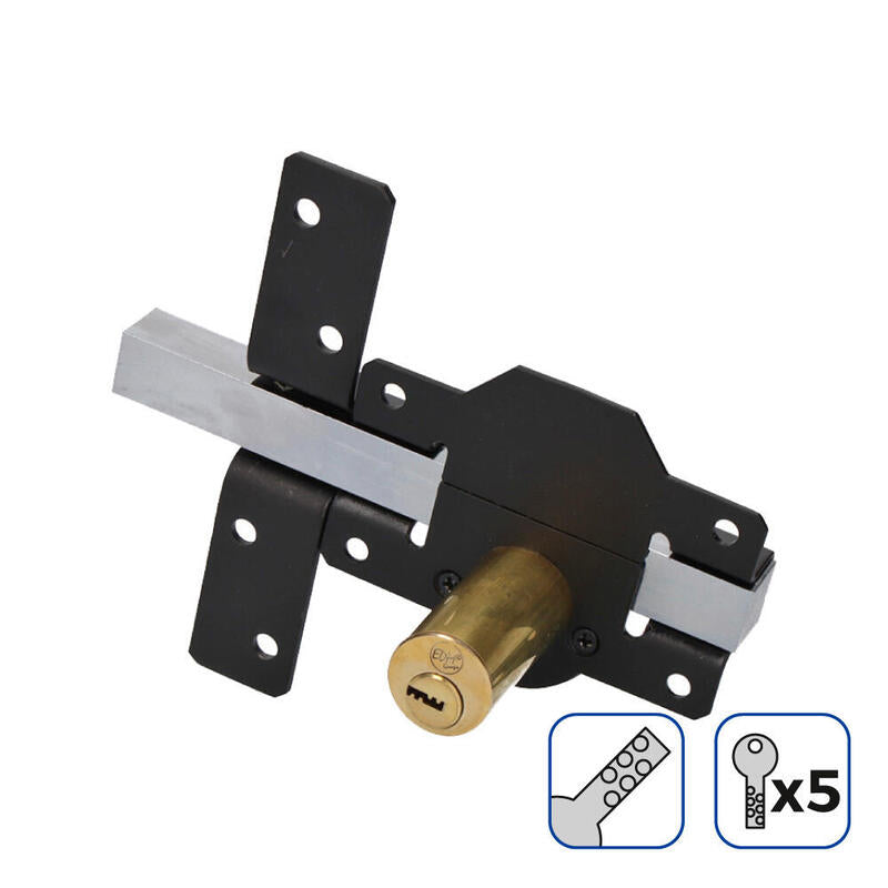 Cerrojo De Seguridad Color Negro Incluye 5 Llaves De Seguridad Edm
